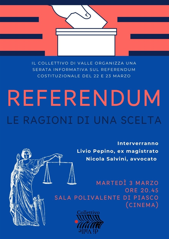 Referendum costituzionale: serata informativa a Piasco con Livio Pepino e Nicola Salvini